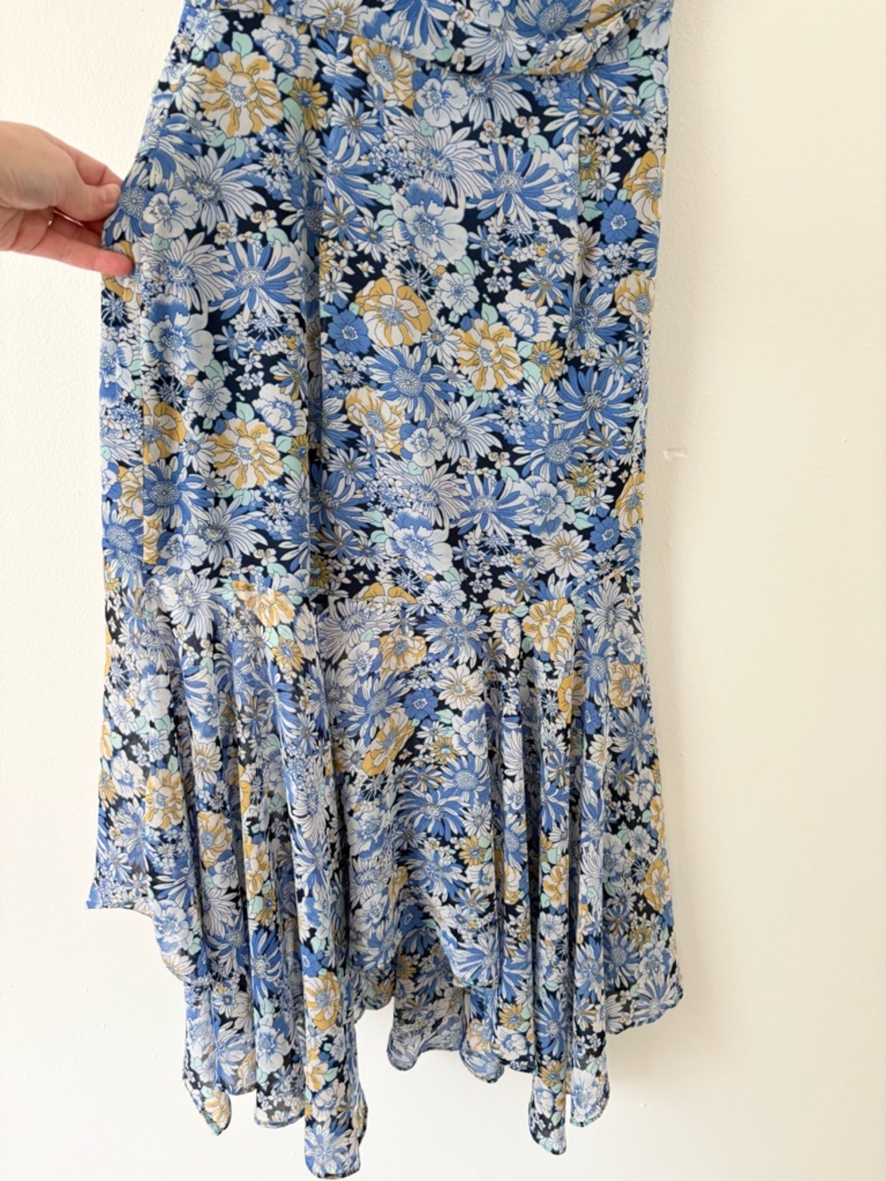 ASTR The Label Blue Floral Santorini One Puff Sleeve Shoulder Midi Dress Size XS - Picture 14 of 14